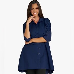 Stella Carakasi Tiburon Tunic Large Navy Blue